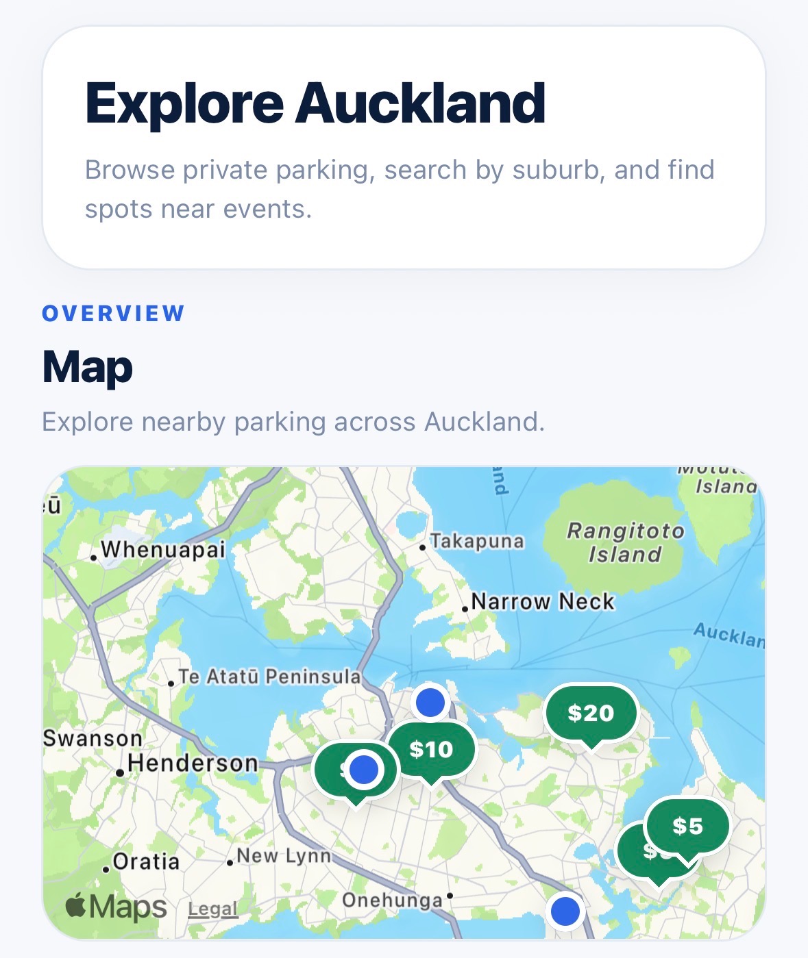 ParkShare find your spot app preview